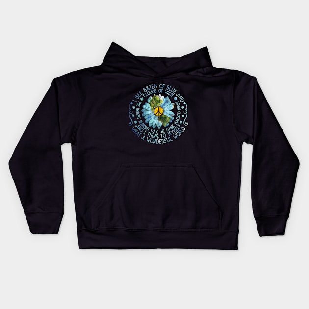 And I Think To Myself What A Wonderful World Hippie Flower Kids Hoodie by Raul Caldwell